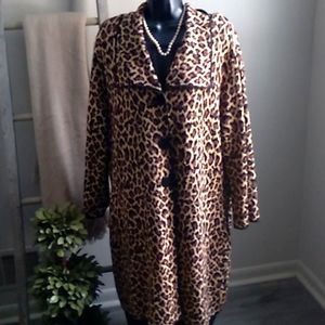 2 X  Nine West, Womans polyester/rayon,sweater jacket .Cheeta print.